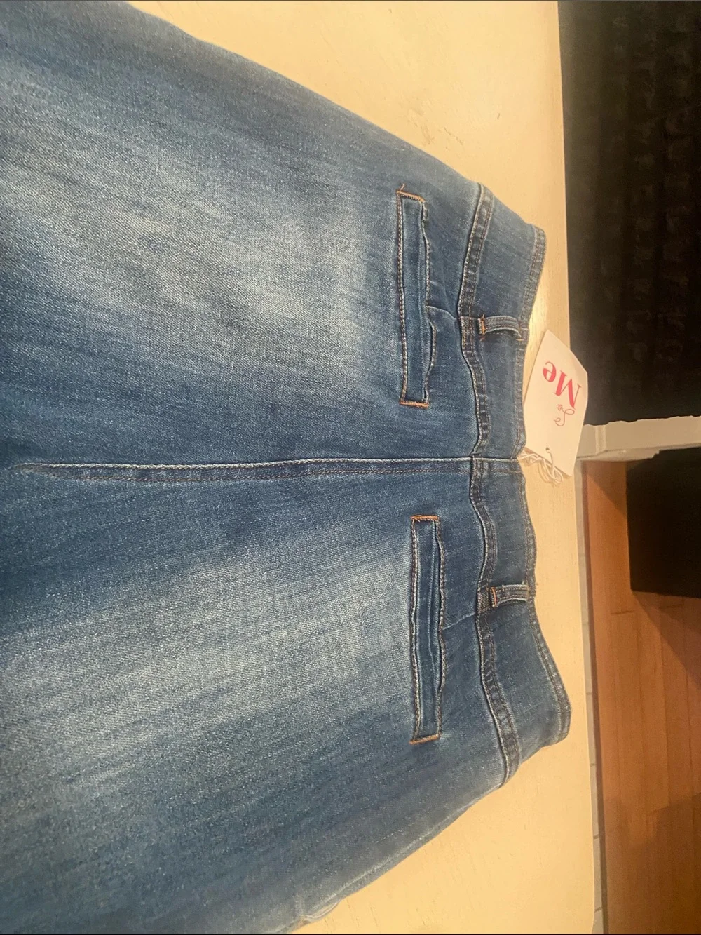 ME Makeover Essentials Wide-Leg Faded Blue Jeans